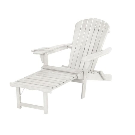 Cama Oceanic Collection Adirondack Chaise Lounge Chair Foldable, cup and glass holder, built in ottoman CA2817091